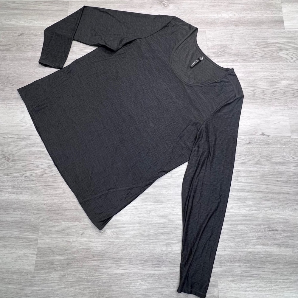 90 Degree by Reflex Womens 2X Charcoal Gray Space Dye Long Sleeve Thumbhole Top